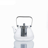 Glass Pot - Clear & Silver