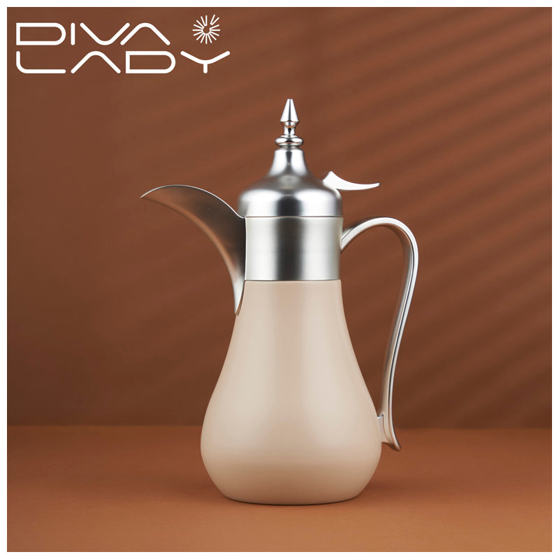 Diva Lady Regal 350Ml Water Bottle - Silver - White