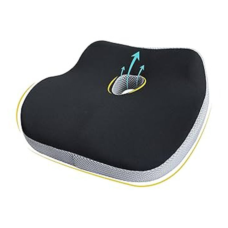 Ergonomic Memory Foam Seat Cushion 46X40X11Cm - Black