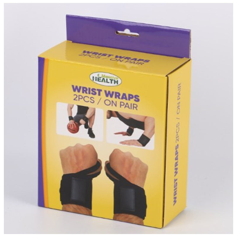 Wrist Wraps 1 Pair -Free Size - Black
