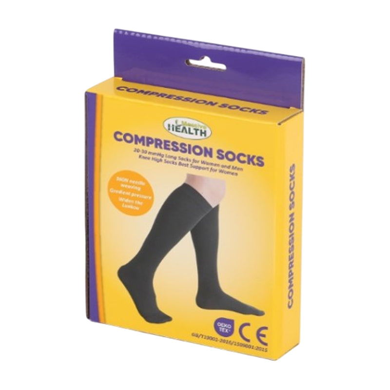 Full Leg Compression Socks 1 Pair - Black
