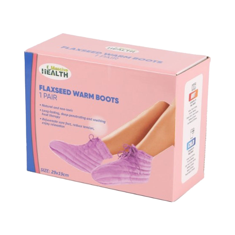 Massive Health Flaxseed Warm Boots 1 Pair 29X19Cm-Pink