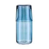 Glass Water Carafe Glass Cup 700Ml - Blue