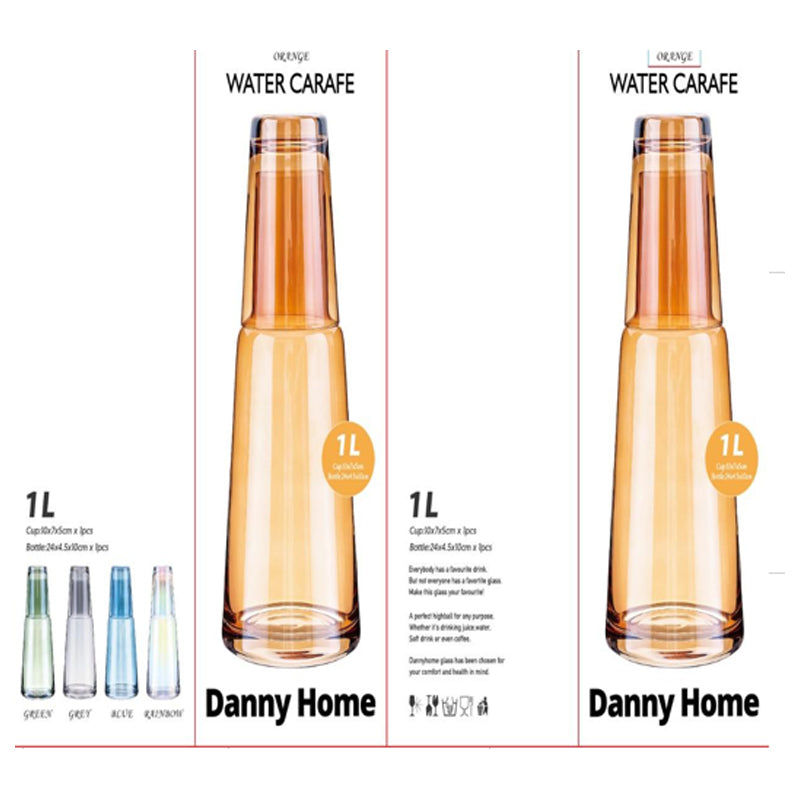 Danny Home Glass Water Carafe Glass Cup Orange 1000Ml
- Orange