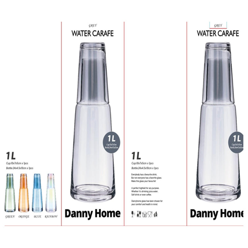 Danny Home Glass Water Carafe Glass Cup 1000Ml
- Grey