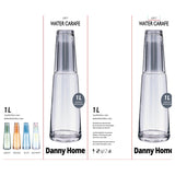 Danny Home Glass Water Carafe Glass Cup 1000Ml
- Grey