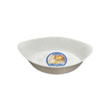 Danny Home Ceramic Serving Dish Oval Handle 11.5Nch - White