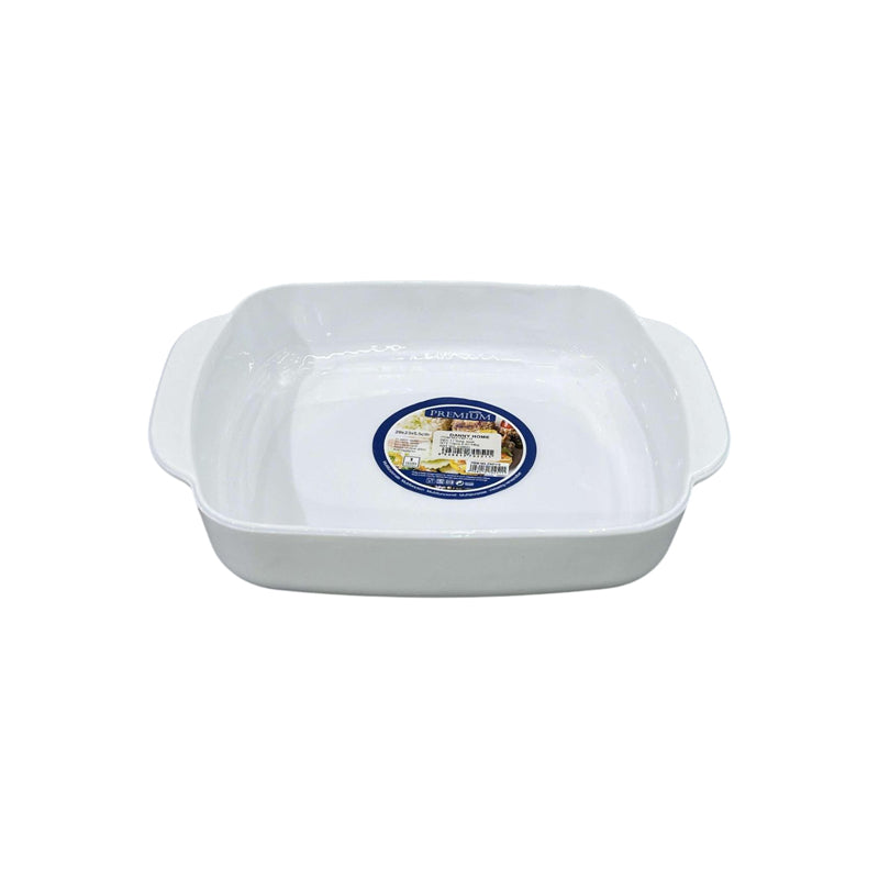 Danny Home Ceramic Serving Dish Rect Handle 11Nch - White