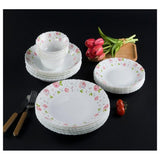 Danny Home 24Pc Dinner Set Round Design-R (6 Plate+6 Dessert Plate+6 Soup Plate+6 Bowl) - White
