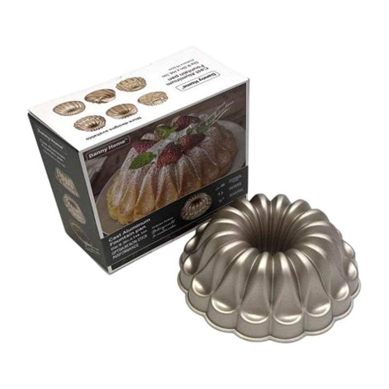 Danny Home Die Cast Aluminum Fountain Cake Pan 24Cm - Bronze