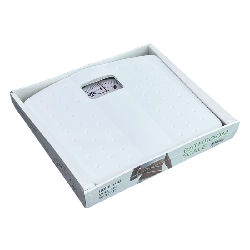 Mechanical Rectangular Body Scale
130Kg Max-30X27.5X5.7Cm.
- White