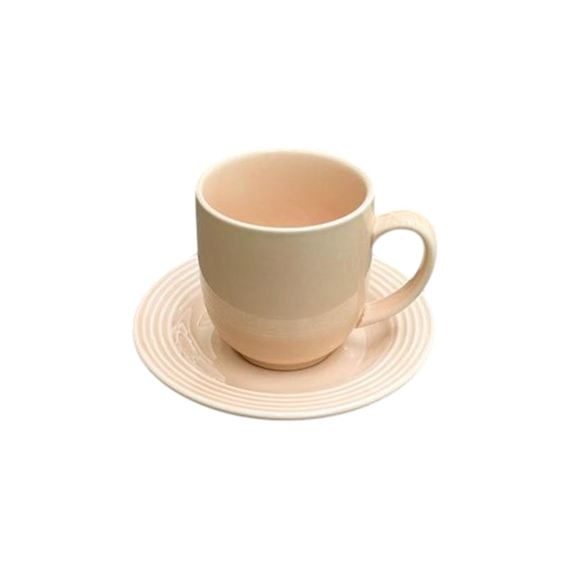 Danny Home 6Pc Ceramic Cup & Saucer Set Peach 120Ml-Creamy
