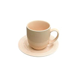 Danny Home 6Pc Ceramic Cup & Saucer Set Peach 120Ml-Creamy