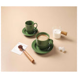 Danny Home 6Pc Ceramic Cup & Saucer Set 120Ml-Green