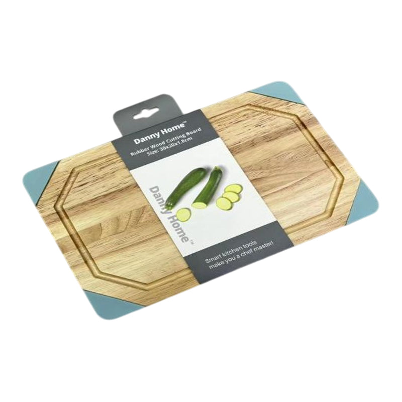 Danny Home Wooden Choping Board With Silicone Edge 30X20X1.8Cm-Wooden