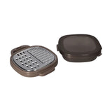 Danny Home Stainless Steel Grater With Plastic Box With Lid 19.5X14.5X5Cm-Brown
