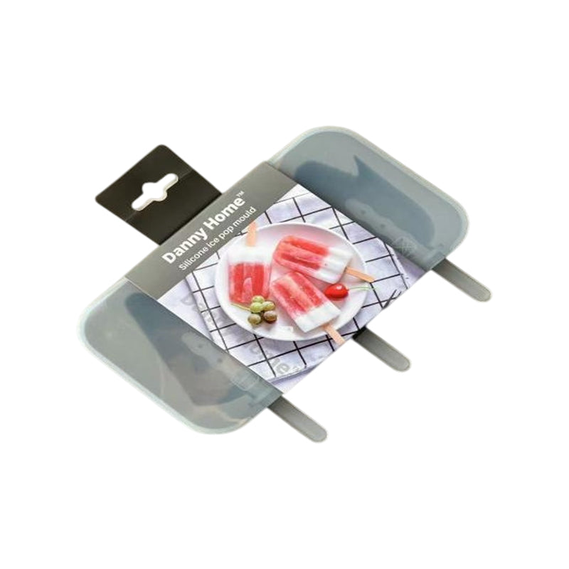 Danny Home Silicone 3 Compartment Ice Pop Mould 20X15X3Cm-Grey