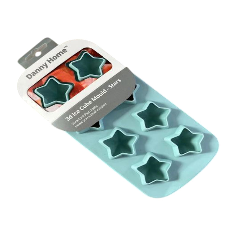 Danny Home Silicone Ice Cube Maker Star Design 22X11Cm-Blue