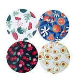 Danny Home 4Pc Porcelain Coaster Set-10Cm -Mix Fruite Printed Design-Multicolour