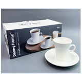 Danny Home 12Pc Porcelain Cup Saucer Set -80Ml -White
