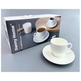 Danny Home 12Pc Porcelain Cup Saucer Set -80Ml -White
