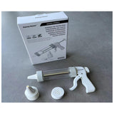Danny Home Plastic Cup Cake Design Gun Design Discs+6 Piping Tips -22X13.5X5Cm-White