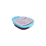 Danny Home Stainless Steel Grater With Plastic Box And Lid 25X20X6Cm-Blue