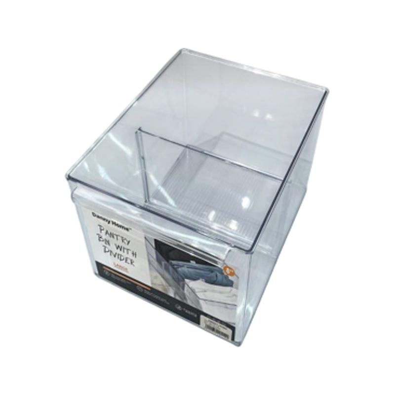 Danny Home Plastic Pantry Bin Divider-20.3X26.8X15Cm-Clear