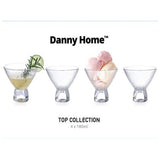 Danny Home Glass Cup 4Pcs/Color Box Unit:Set 10*9.5*4.5Cm 180Ml 6Oz-Clear