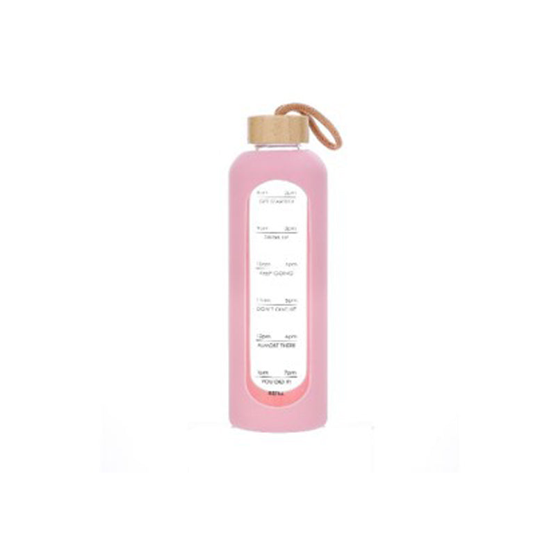 Danny Home Glass Drinks Bottle 1Pcs/Color Box Unit:Pcs 1000Ml 7.8*28Cm-Pink