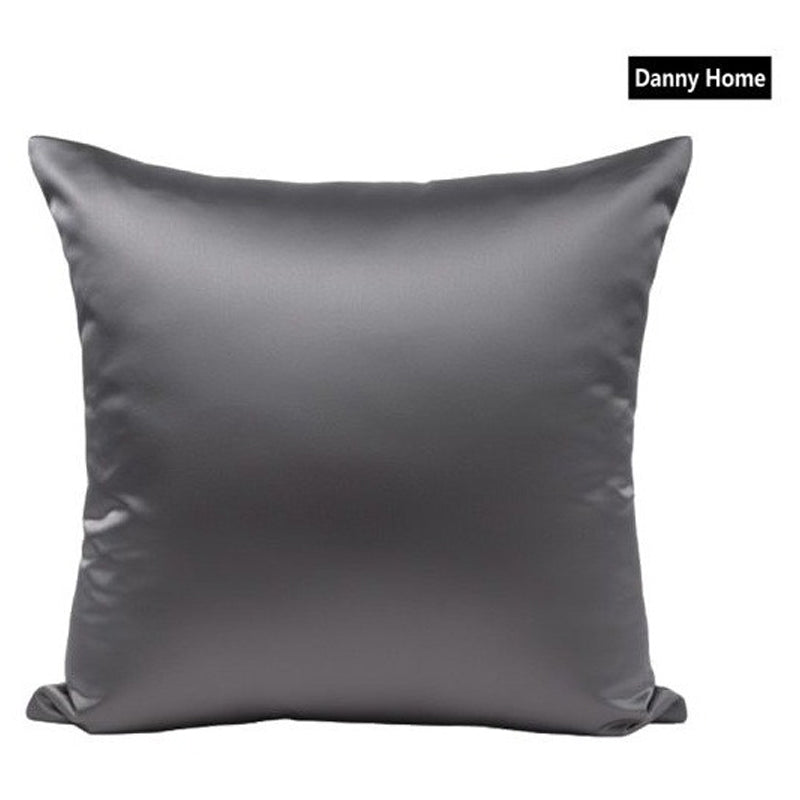 Danny Home Silk Fabric Pillow Cover 50X50Cm-Dark Grey