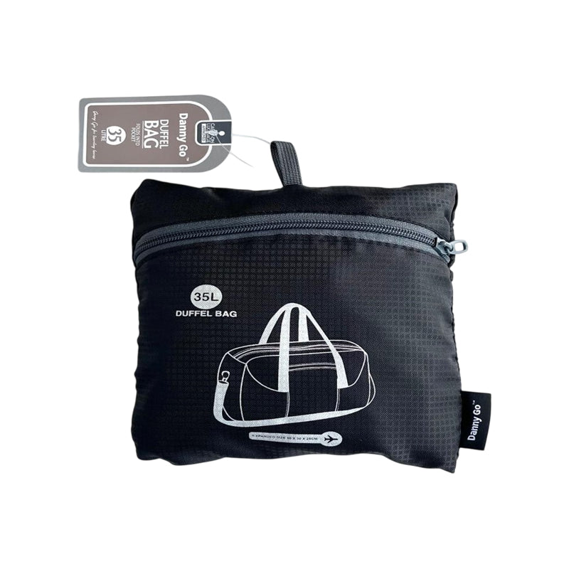 Danny Go Foldable Travel Duffel Bag 1Pcs/Sleeve Jacquard Polyester 45X35X25Cm (35L)-Black