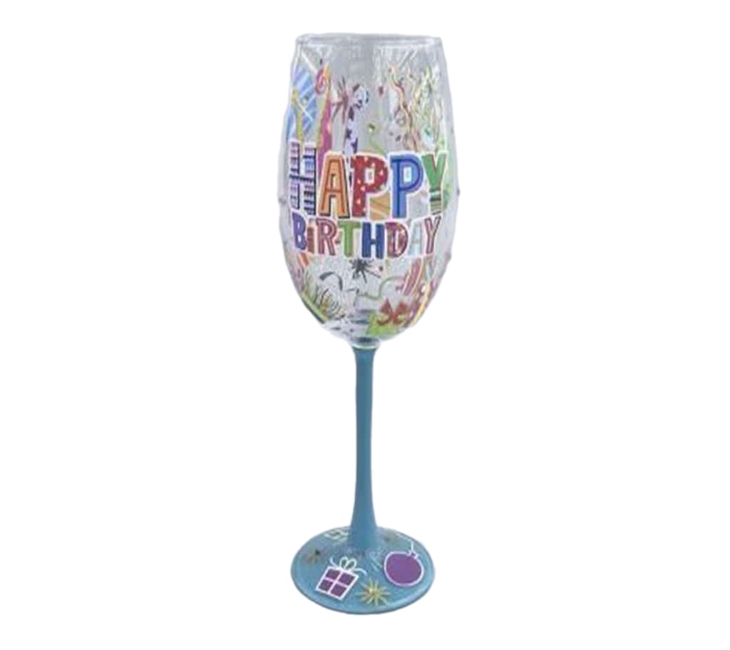 Nymphfable Happy Birthday Themed Celebration Glass- 22X8Cm-Multicolor
