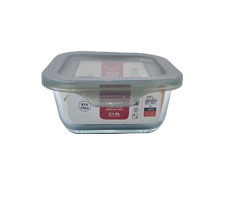 Danny Home Borosilicate Square Food Container With Lid 310Ml-Clear