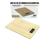 Danny Home Abs And Bamboo Digital Kitchen Scale – 14 × 20 × 1.5 Cm – 5 Kg Maximum Capacity-Beige