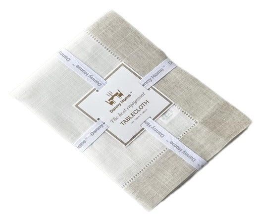 Danny Home 4 Piece Polyester Dining Napkin Set-Hemp-45X45Cm-White -Beige
