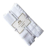 Danny Home 4-Piece Polyester Dining Napkin Set – With Fringe Border – 45 × 45 Cm-White