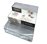 Danny Home 3-Tier Plastic Kitchen Organizer With Drawer – 26.6 × 26.6 × 12.9 Cm-Clear