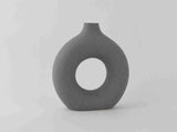Ceramic Flower Vase-18X7X19.5Cm-Dark Grey