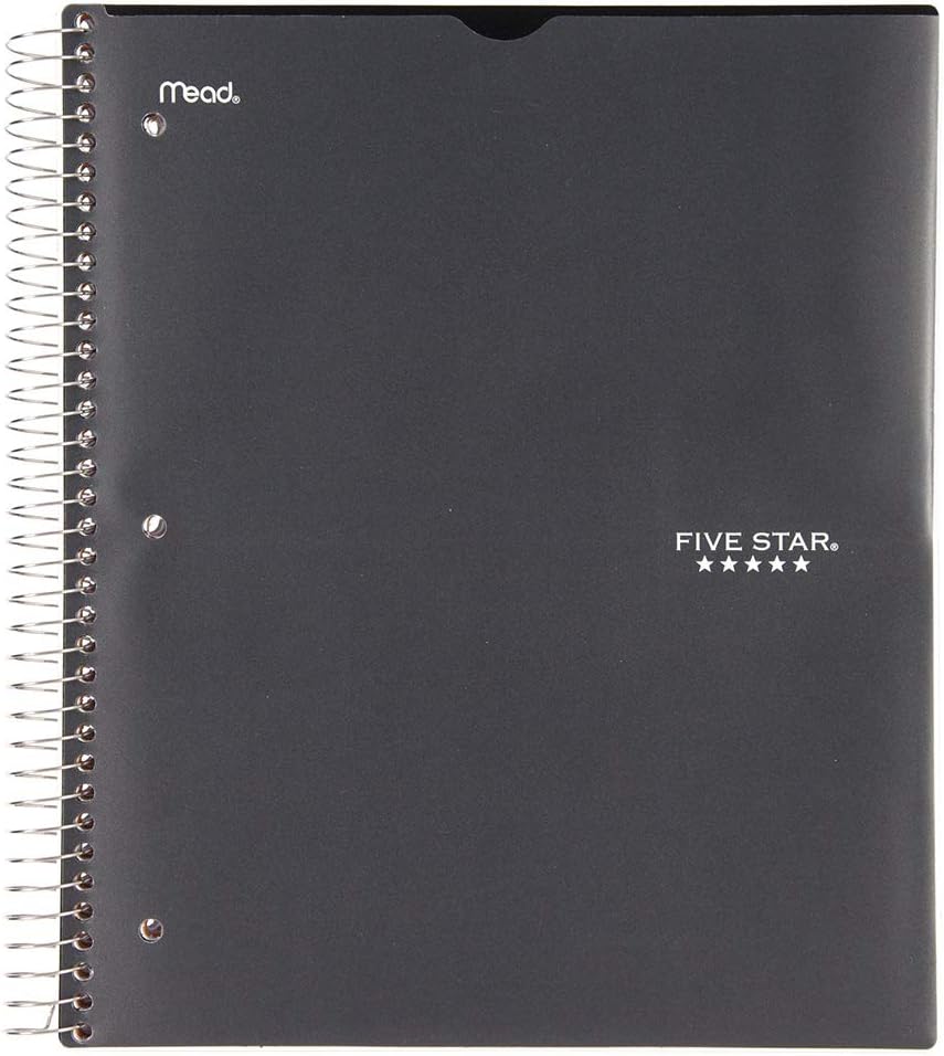 Five Star Five Star 5-Subject Customizable Spiral Notebook Black