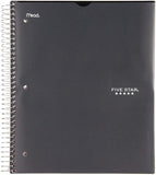 Five Star Five Star 5-Subject Customizable Spiral Notebook Black