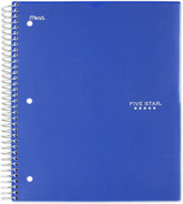 Five Star Five Star 5-Subject Customizable Spiral Notebook Blue