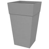 Bloem Tall Finley Square Planter, 25 Inch-Grey