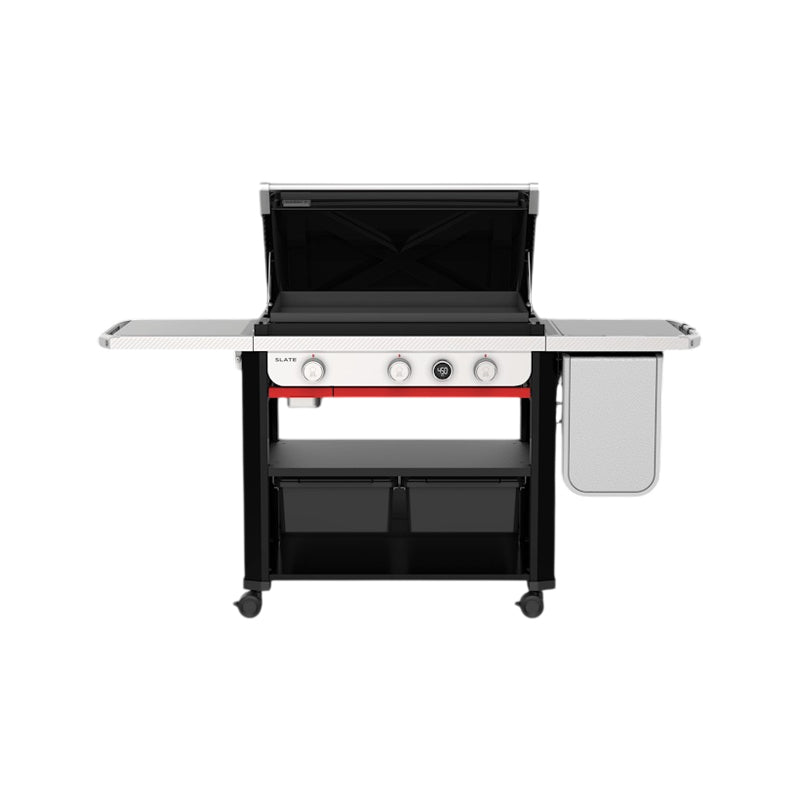 Weber Slate Lp Griddle Grill 30 Inch, With Extended Side Table-Black