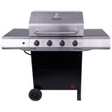 شواية غاز شار-برويل بروبان 4 شعلات بعجلات - أسود