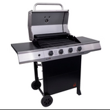 شواية غاز شار-برويل بروبان 4 شعلات بعجلات - أسود