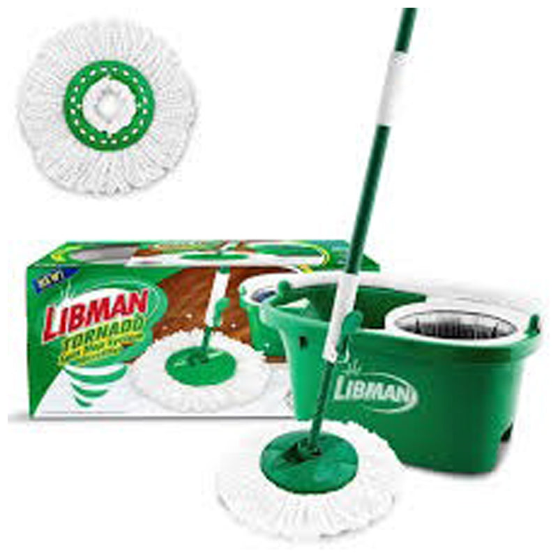 Libman Tornado Spin Mop& Bucket-Green