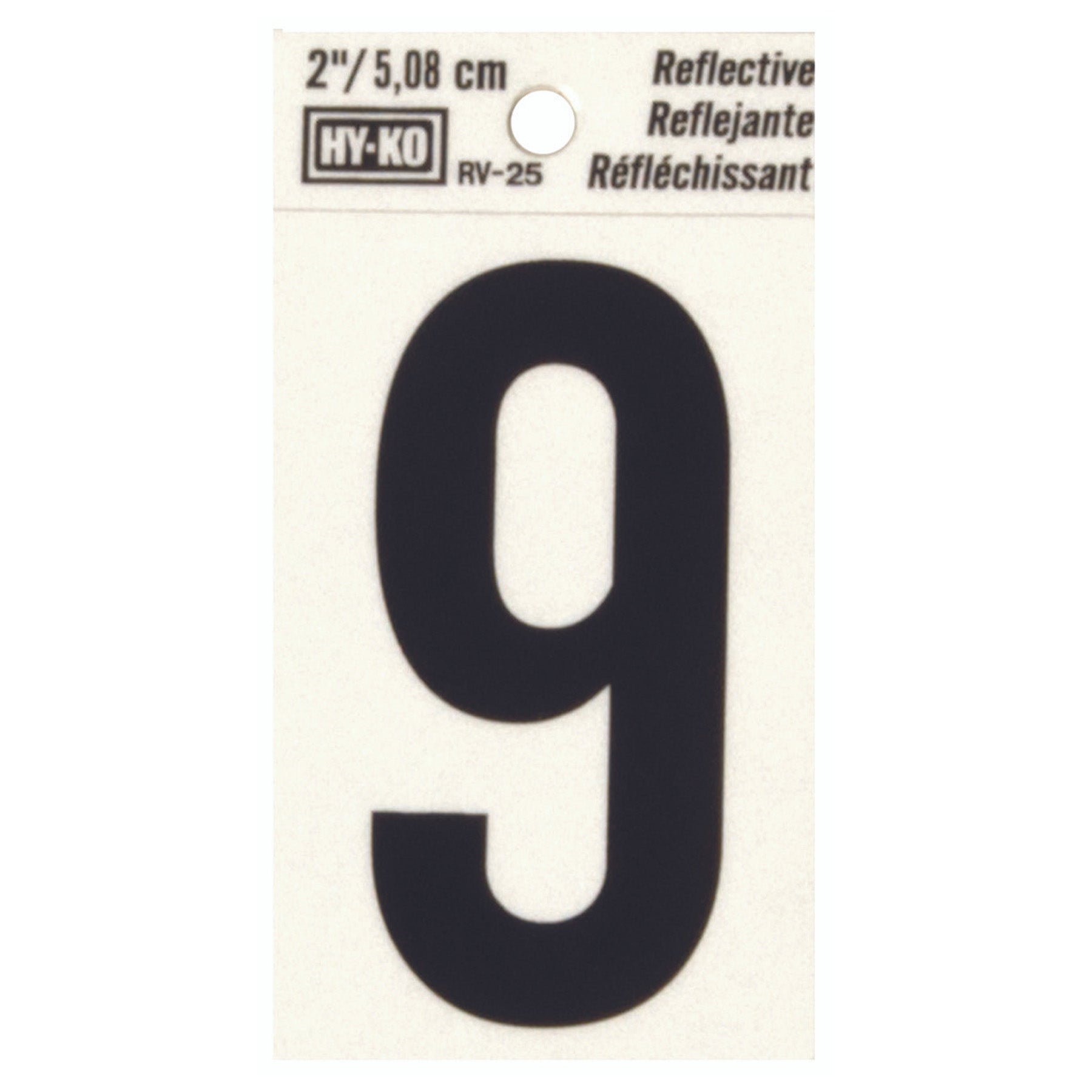 Reflective Black Number -9