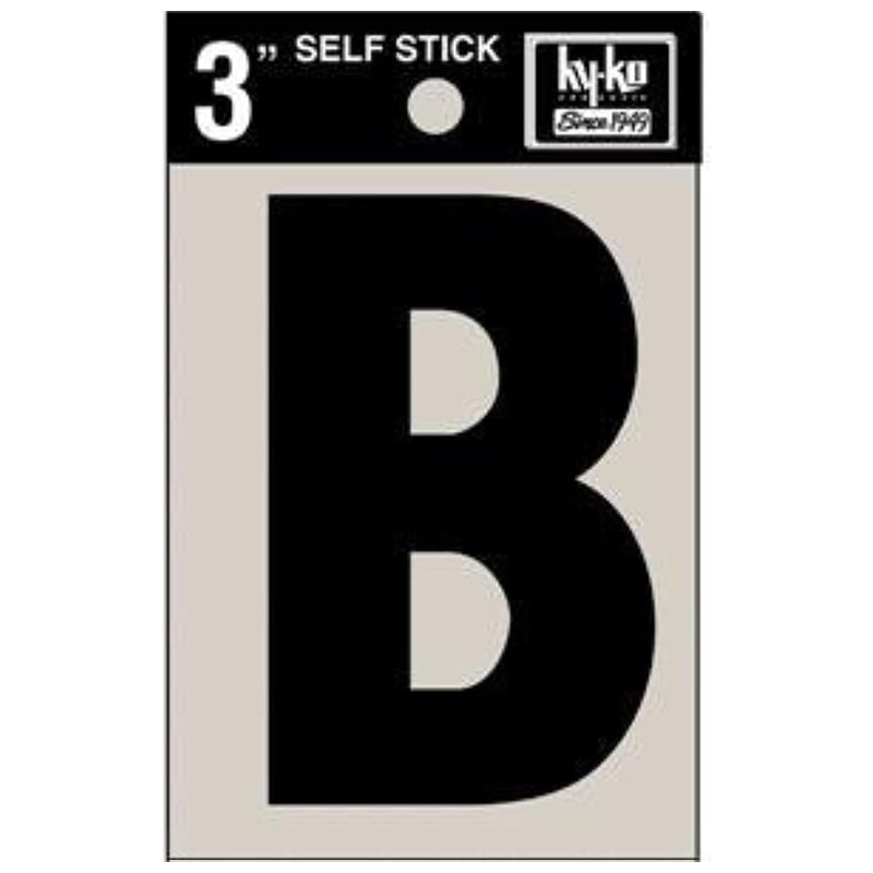 Hy-Ko Adhesive Letter B 3 Inch-Black