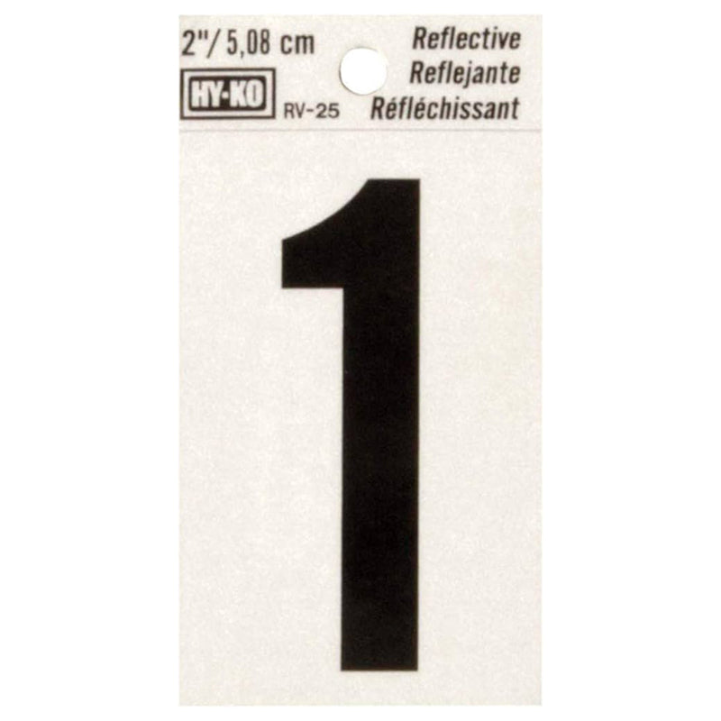 Hy-Ko Reflective Number 2 Blkrv-25/1 - Black